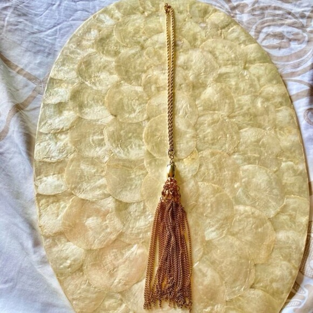 Vintage Tassel Gold Tone  Necklace
